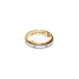 An 18 carat gold diamond set band ring, finger size F1/2 (approximately, sizing beads to inner