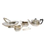 A collection of ceramics and silver plate, the ceramics including, a set of Royal Worcester cups and