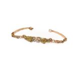 A 9 carat gold fancy link bracelet, length 17cm. Gross weight 10.4 grams.