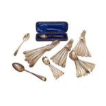 A collection of assorted Victorian silver flatware of various patterns, some piece engraved with