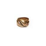 An 18 carat gold snake ring, finger size N1/2 . Gross weight 12.8 grams.