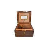 A Dunhill walnut cased cigar humidor, 25cm by 22cm by 14cm