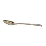A mid 19th century silver fiddle pattern basting spoon, by Charles William Quesnel, Jersey, circa