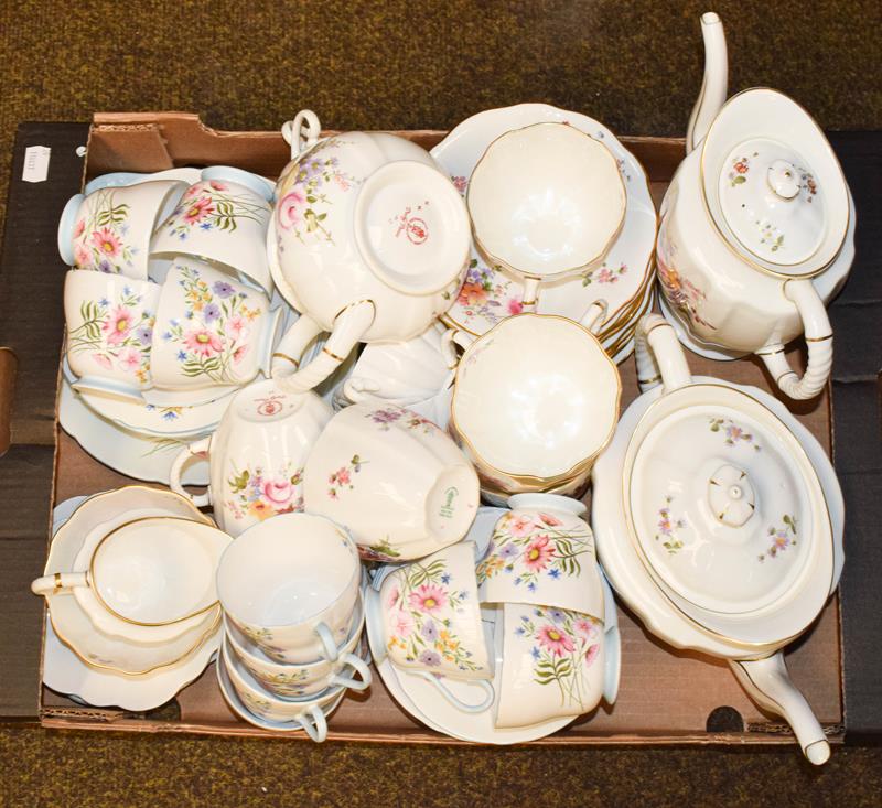 Three boxes of ceramics and glass including a Royal Crown Derby Derby Posies tea service, Shelley - Image 3 of 3