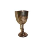 An Edward VII silver goblet, by Mappin and Webb, Sheffield, 1902, the bowl tapering and engraved