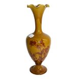 A Linthorpe mustard ground vase after a design by Christopher Dresser, 26cm