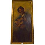 Raffaelle Frigerio, b.1875 Italian, Gaily the troubadour, oil on canvas, 101cm by 44cm, this image