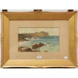 William Henry Vernon (19th/20th century) View of the coast, signed watercolour, 22cm by 37cm