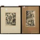 Viva Nussey a collection of signed woodcuts together with D M and E M Alderson print of a horse (