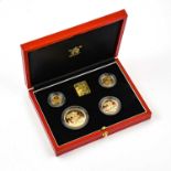 Elizabeth II, 4-Coin Gold Proof Set 2000 comprising: £5, £2, sovereign & half sovereign; obv. Rank-