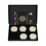 5 x Silver Proof Coins comprising: St Helena & Ascension £5 2012 'Diamond Jubilee of the Queen's