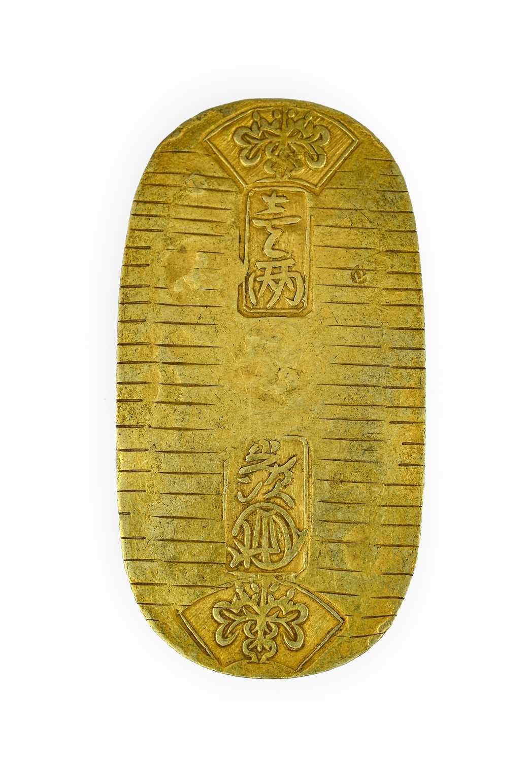 Japan, Hammered Gold Koban (1 Ryo), no date (issued during the Bunsei era 1818-1830), an oval-shaped
