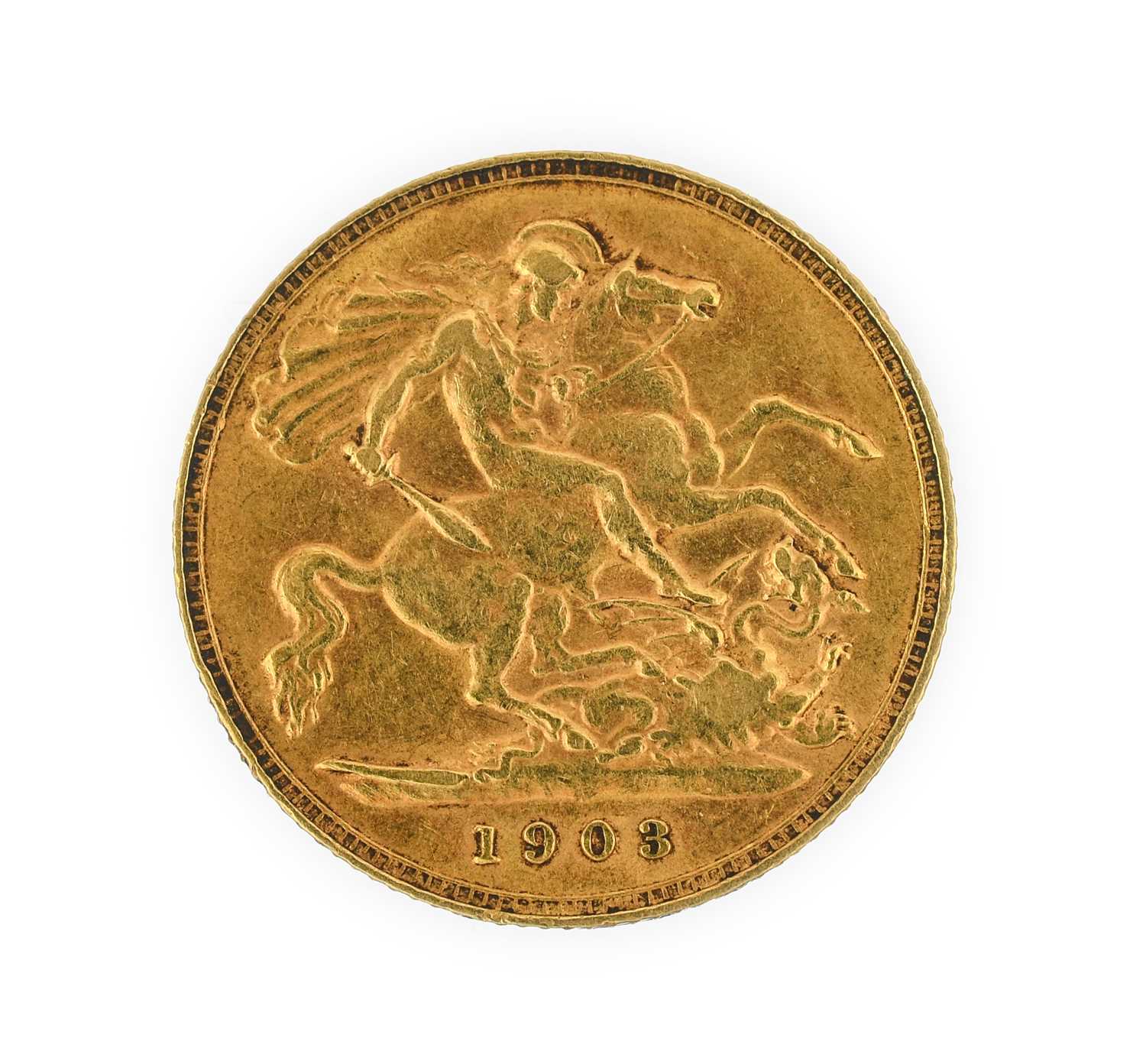 Edward VII, 1903 Half-Sovereign. Obv: Bare head of Edward VII right, DES below truncation for