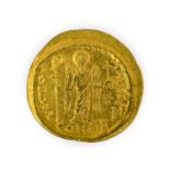 Byzantine Empire, Gold Solidus of Justinian 1 (527-565AD), obv. 'D.N.IVSTINIANVS PP.AVG' around