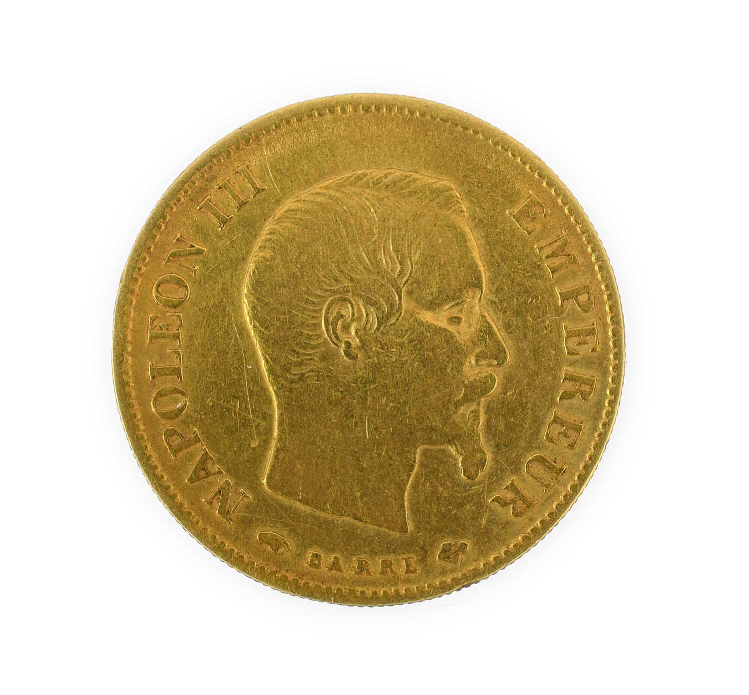 France, Gold 10 Francs 1858A, obv. 'NAPOLEON III EMPEREUR' around bust, rev. 'EMPIRE FRANÇAIS' &
