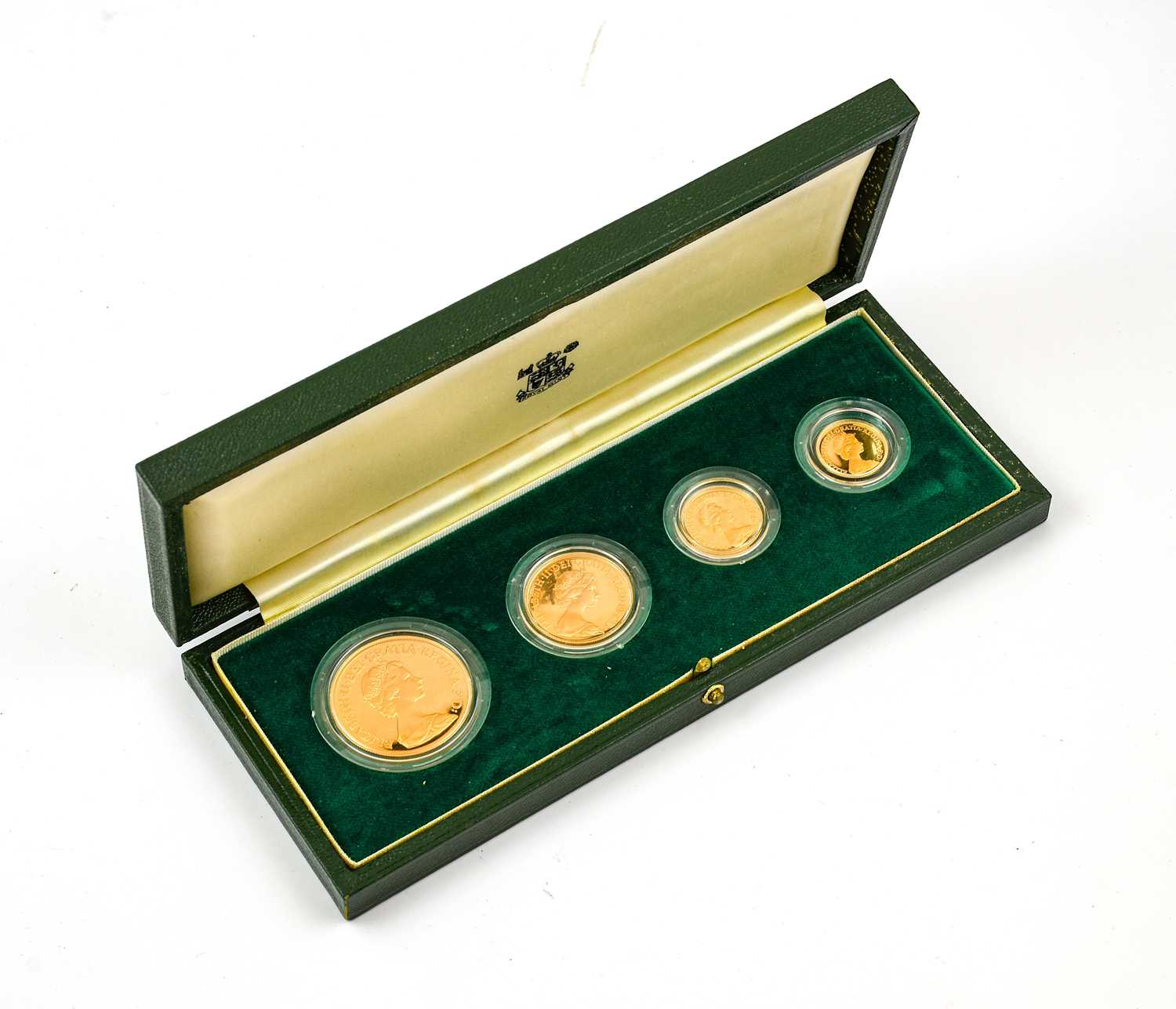 Elizabeth II, 4-Coin Gold Proof Set 1980 comprising: £5, £2, sovereign & half sovereign; obv. Machin