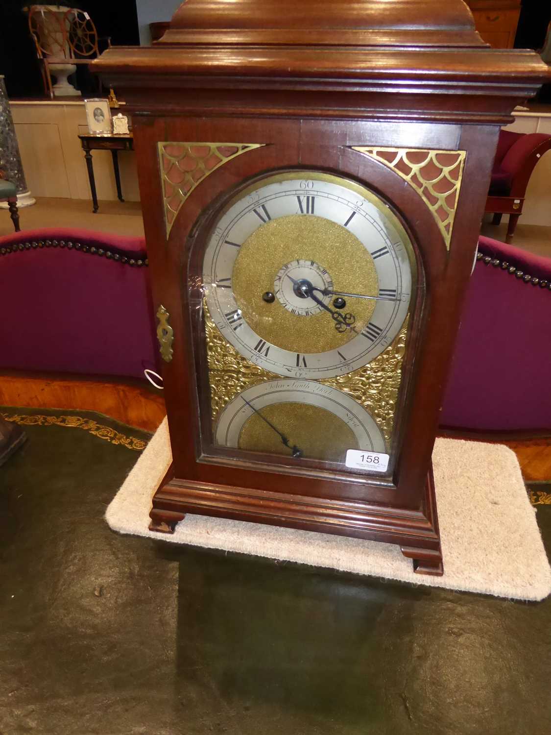 A Mahogany Striking Alarm Table Clock, signed John Smith, York, circa 1770, inverted bell top - Image 10 of 10