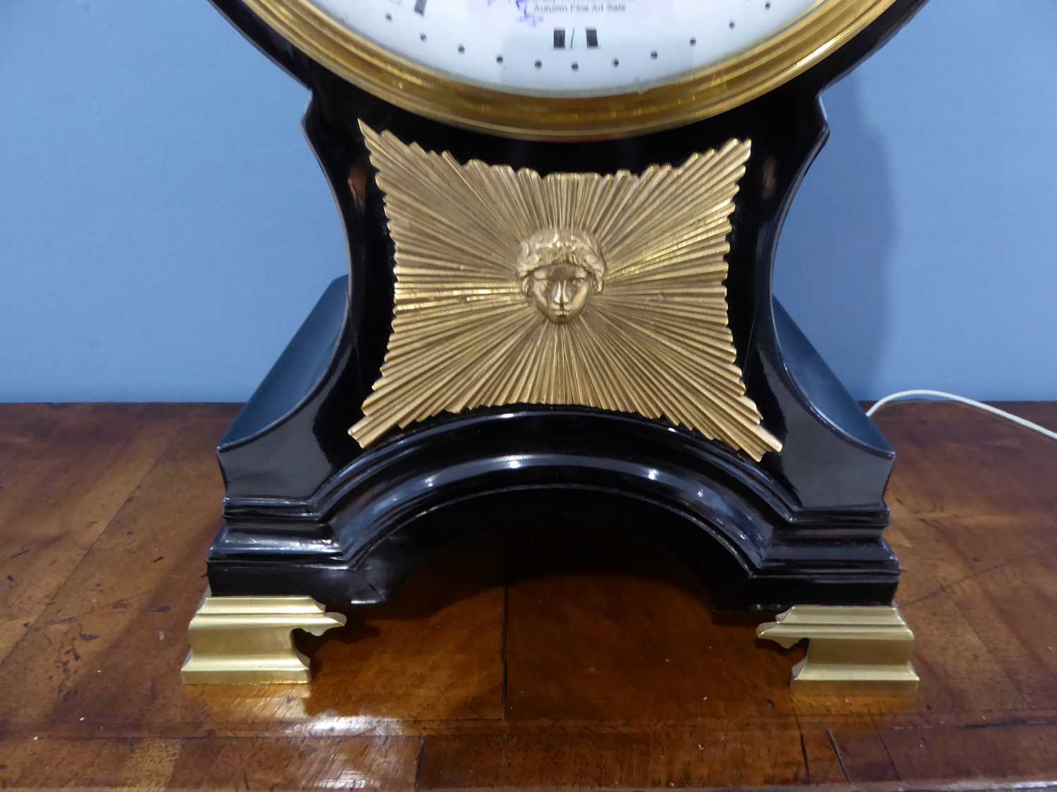 A Balloon Shaped Striking Table Clock, signed Johnson, Gray's Inn Passage, circa 1800, ebonised case - Image 8 of 10