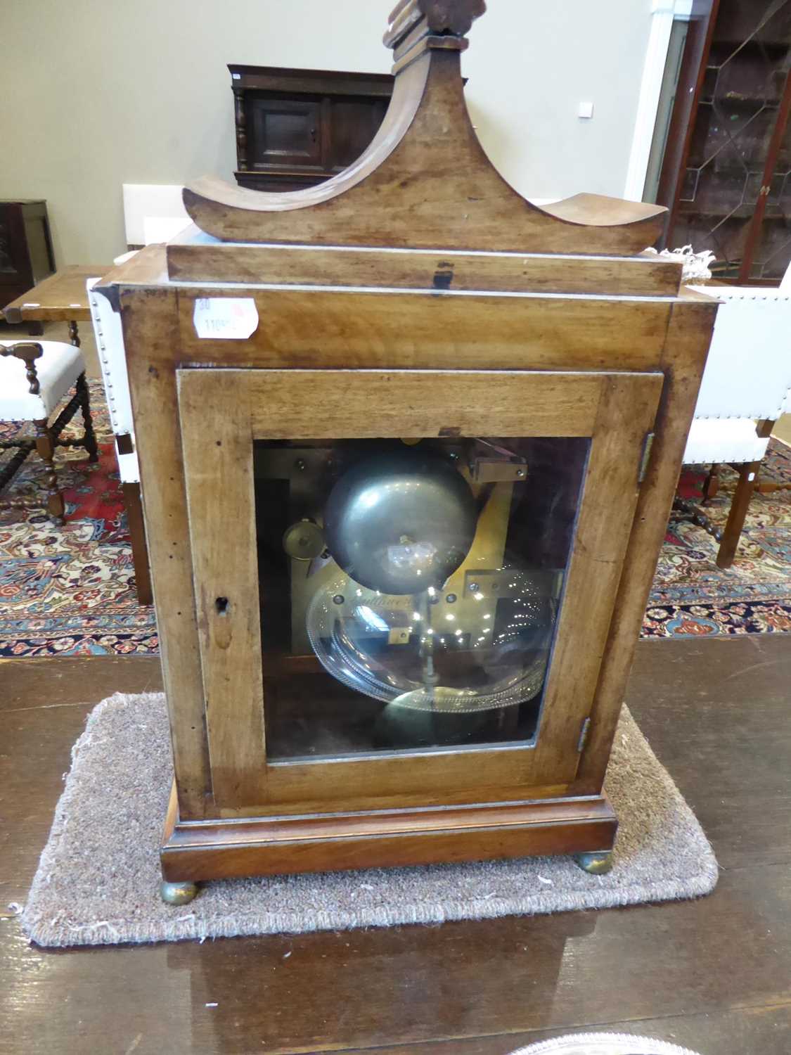 A Mahogany Brass Inlaid Striking Table Clock, signed Jno Shuttleworth, Colchester, circa 1820, - Image 5 of 9