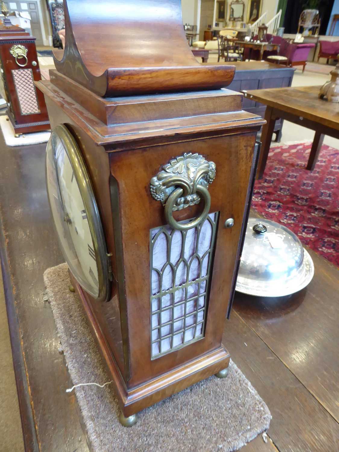 A Mahogany Brass Inlaid Striking Table Clock, signed Jno Shuttleworth, Colchester, circa 1820, - Image 8 of 9