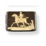 A Victorian Silver-Mounted Ivory Snuff-Box, by Edward Edwards, London, 1841, oblong, the short