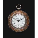 A Turkish Market Triple Cased Silver and Tortoiseshell Verge Pocket Watch, signed Markwick