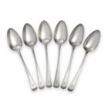 A Set of Six George III Silver Table-Spoons, by Richard Crossley, London, 1797, Old English pattern,