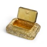 A George IV Silver-Gilt Snuff-Box, by Fentem, Webster and Danby, Sheffield, 1824, oblong and with