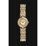 A Lady's Steel and Gold Wristwatch, signed Cartier, model: Vendome Panthere, ref: 166920, circa