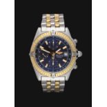 A Steel and Gold Automatic Calendar Chronograph Wristwatch, signed Breitling, Chronometer, model: