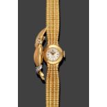 An Unusual Lady's 18 Carat Gold Diamond Set Wristwatch with Concealed Front Cover, signed Rolex,