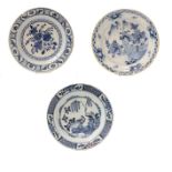 Three 18th century tin-glazed dishes (3)