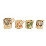 Emma Bridgewater, two large mugs with chickens and six small size cups including two fig design