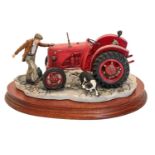 Border Fine Arts 'Kick Start' (David Brown Cropmaster Tractor, Farmer and Collie)