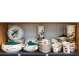 Royal Worcester Evesham dinnerwares, Portmerion Birds of Britain and Denby Green Wheat (one shelf)