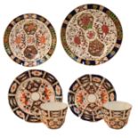 A set of six Royal Crown Derby coffee cans and saucers in the imari 2451 pattern, plus five side