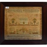 An early Victorian pictoral sampler by Elizabeth Dinsdale aged 15 January 30th, 1846; together