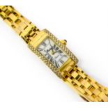 A lady's diamond wristwatch, circa 2000, signed Prestige, quartz movement, on a flexible bracelet