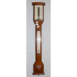 A Victorian oak stick barometer, circa 1870, the glazed Ivory scale inscribed M. Pillischer, 88