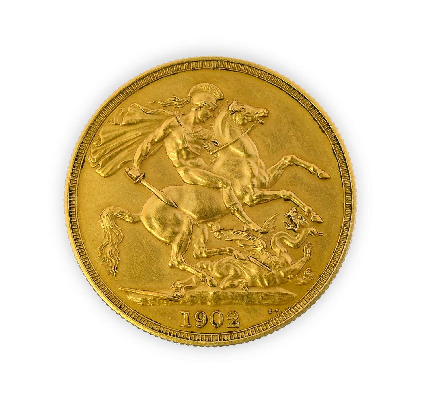 Edward VII, Two Pounds, 1902, matt proof, bare head, (S.3968). Light tone, almost as struck