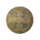 William III, Crown 1695 SEPTIMO, first bust, cinquefoil stops for crosses on edge; minor rev.