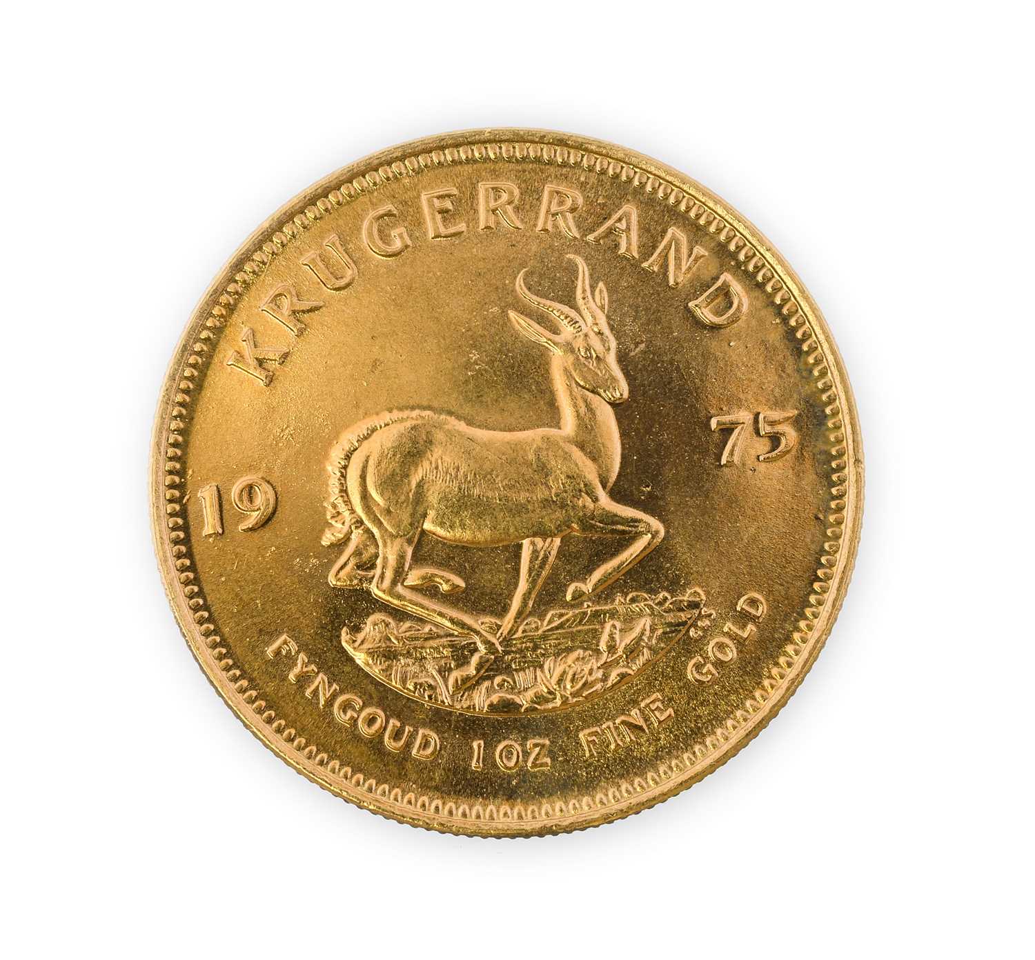 South Africa, Krugerrand, 1975, one ounce. Much as struck