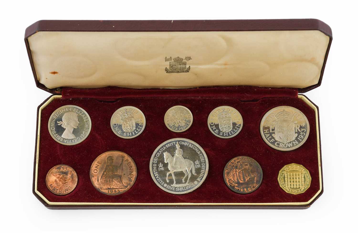 Elizabeth II, proof set, 1953, crown down to farthing (10 coins) in original case of issue, (S.