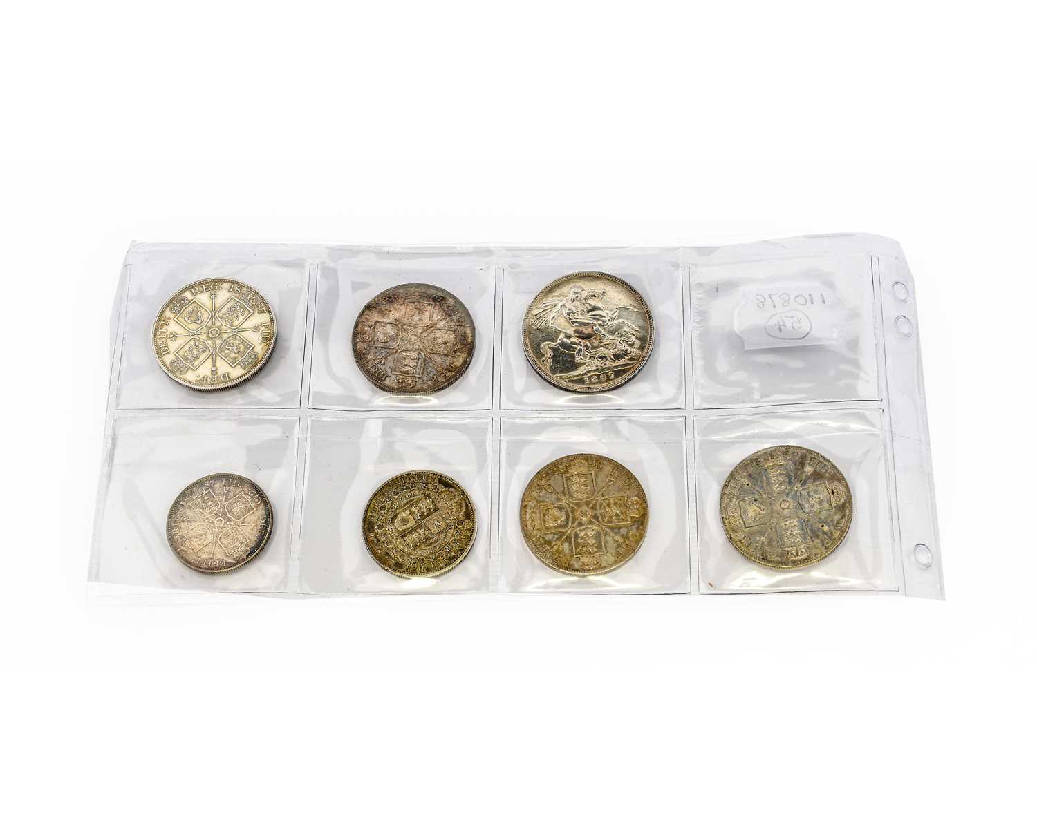 Victoria, 8 x Jubilee Head Silver Coins comprising: crown 1887 hairlines o/wise good edge &