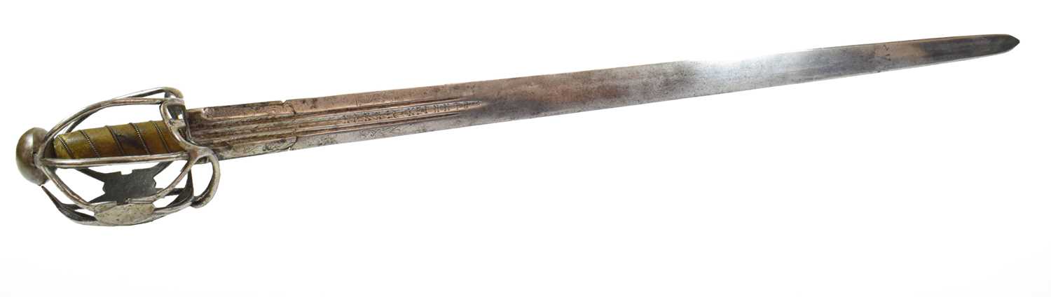 A Rare 17th Century Hounslow Broad Sword by Johann Kinndt, circa 1640-50, the 85cm double edge steel
