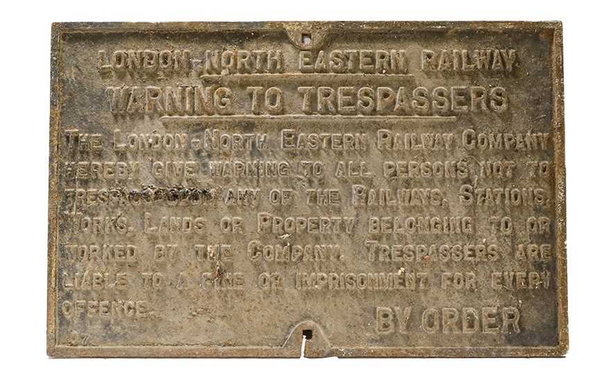 LNER Two Cast Iron Trespass Signs - Image 2 of 2