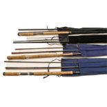 A Collection Of Four Salmon Fly Rods