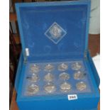 Royal Mint Queen's Diamond Jubilee £5 and $5 proof silver 24 x 1oz coin collection in box with COA