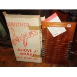 Jaques shove ha'penny board with original box and rule sheet