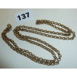 9ct gold belcher chain approx 30" long - 27g in weight